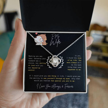 To My Wife - Love Knot Necklace - Gift Set - SLDDL0058 - Sunshine Letters Co